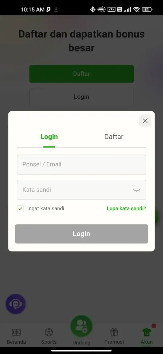 RP777 - Halaman Login